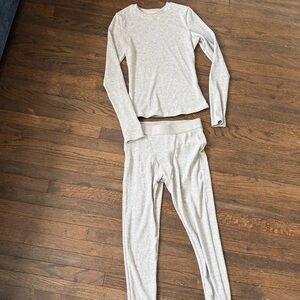 Faux skims grey ribbed set